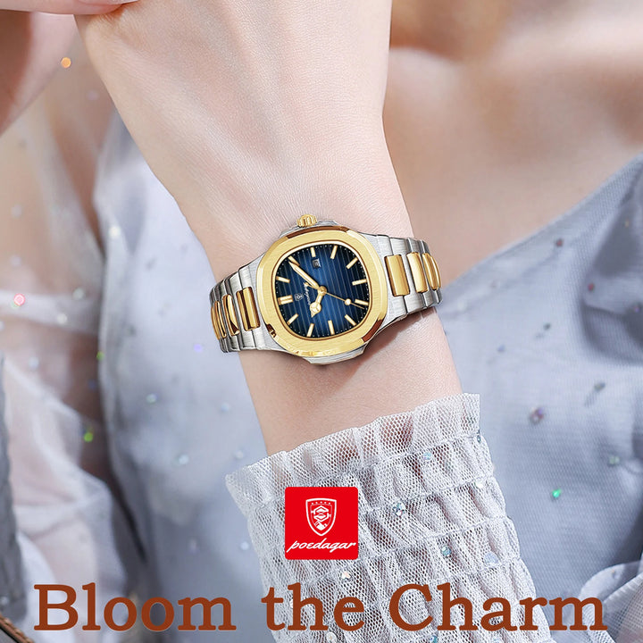POEDAGAR Luxury Casual Quartz Watch | Waterproof, Luminous Hands, Stainless Steel Band