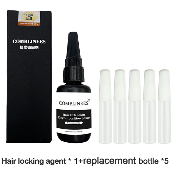 Comblinees Salon Grade Hair Extension Tool Set Fast Curing Agent for Comb Line System No Trace Extensions Easy Application Kits