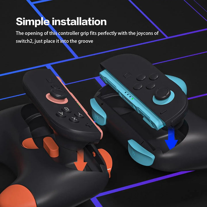 Ergonomic Anti-Slip Grips for Switch 2 Joy-Con Controllers - Lightweight Comfortable Handles for NS2, 2 Packs