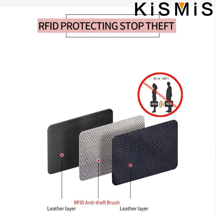 Unisex Genuine Leather Card Holder – Compact with Zipper