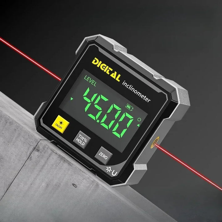 Rechargable Magnetic Digital Laser Inclinometer Multifunctional Electronic Digital Protractor Slope Horizontal Measuring Tools