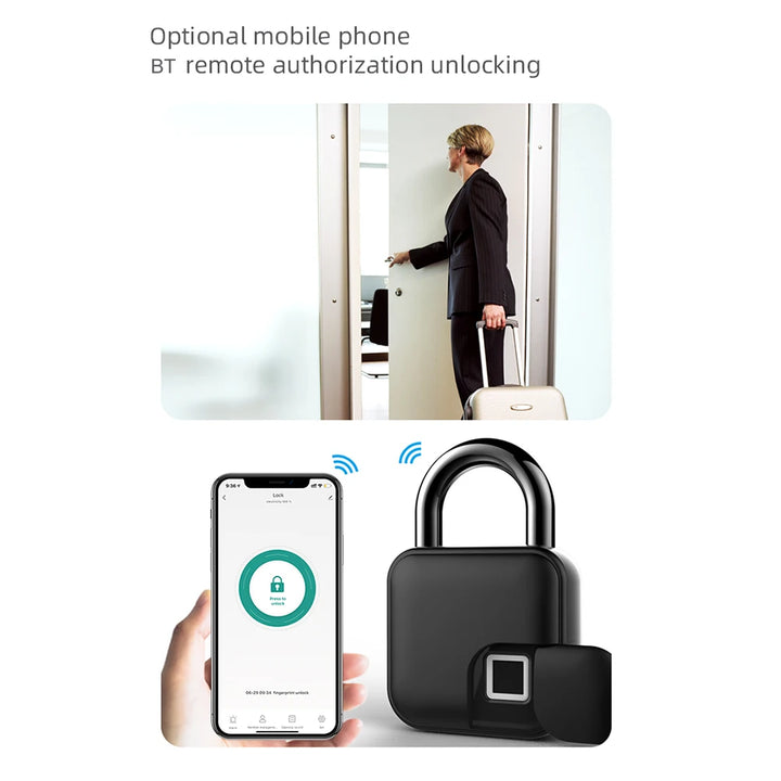 Tuya Smart Fingerprint Padlock – Rechargeable & Waterproof