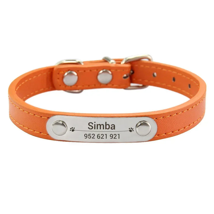 Custom Leather Collar for Dogs and Cats – Padded Comfort with Engraved Name & Phone Number