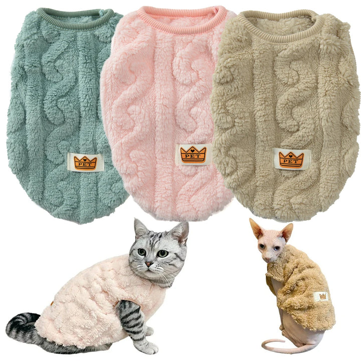 Soft Fleece Cat Jacket – Autumn/Winter Casual Style Pet Clothing | Holapet