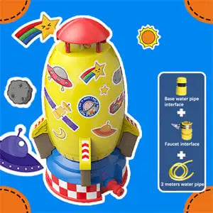 Cartoon Rocket Launcher Water Pressure Lift Sprinkler Ejection Lawn Waterfall Spray Game Summer Outdoor Interactive Toy