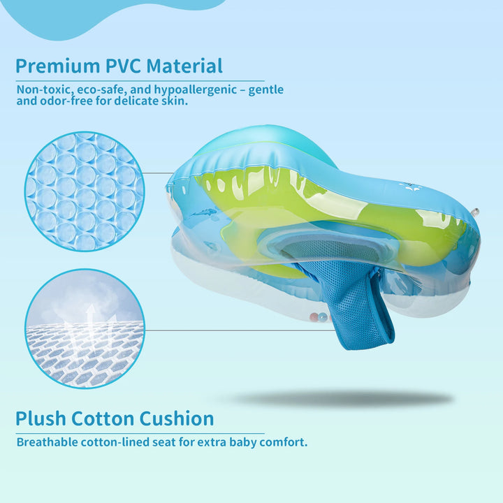 Swimbobo New Upgrade Baby Swimming Pool Float With Canopy Inflatable Infant Floating Ring Kids Swim Circle Bathing Summer Toys