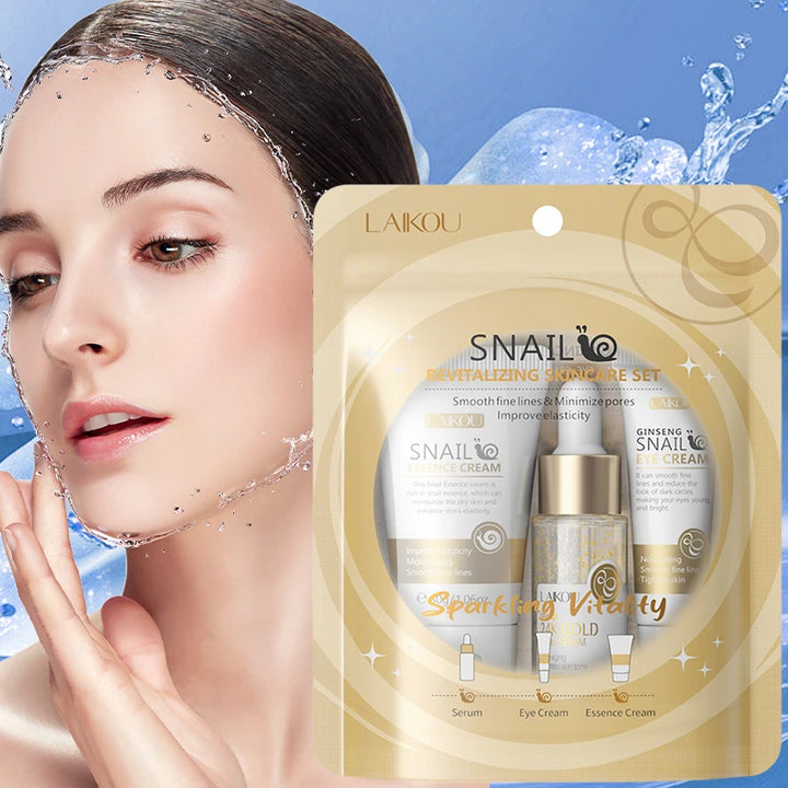 LAIKOU Revitalizing Skincare Set – Snail Moisturizing Cream | Unisex | Face Use | 3-Year Shelf Life