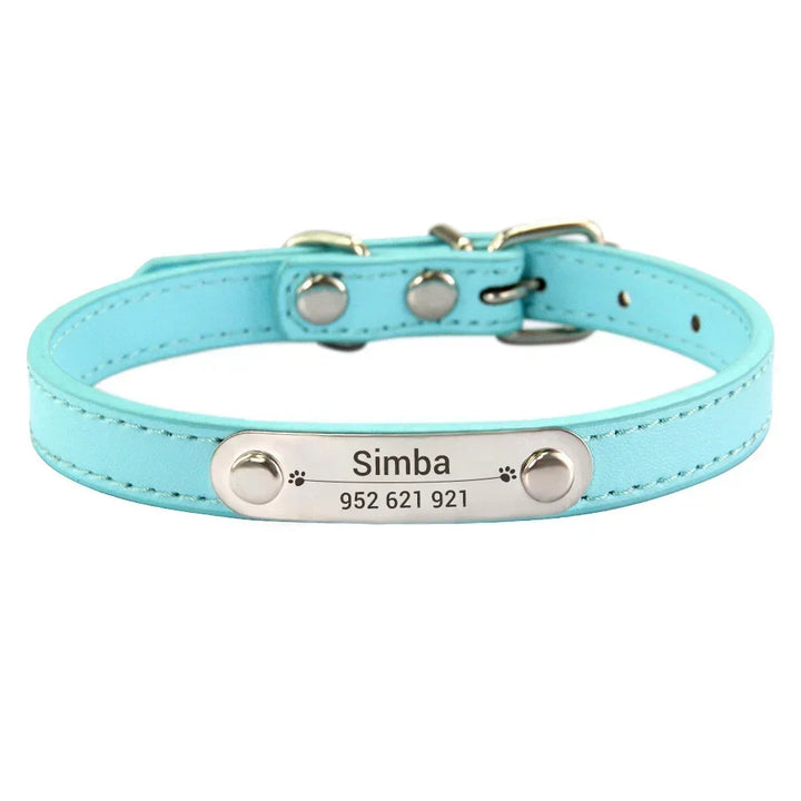 Custom Leather Collar for Dogs and Cats – Padded Comfort with Engraved Name & Phone Number