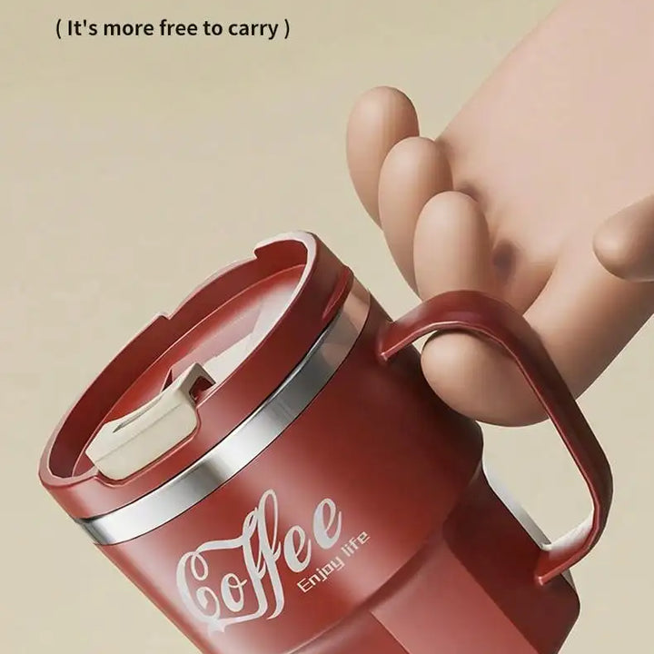 400/480ml Stainless Steel Thermal Cup with Lid and Handle – WORTHBUY