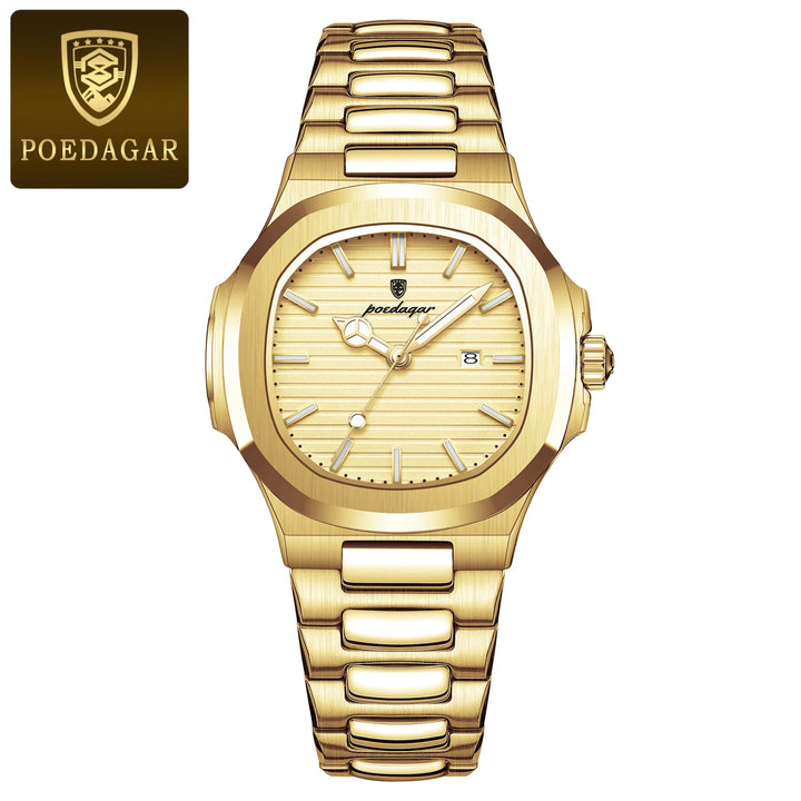 POEDAGAR Luxury Casual Quartz Watch | Waterproof, Luminous Hands, Stainless Steel Band