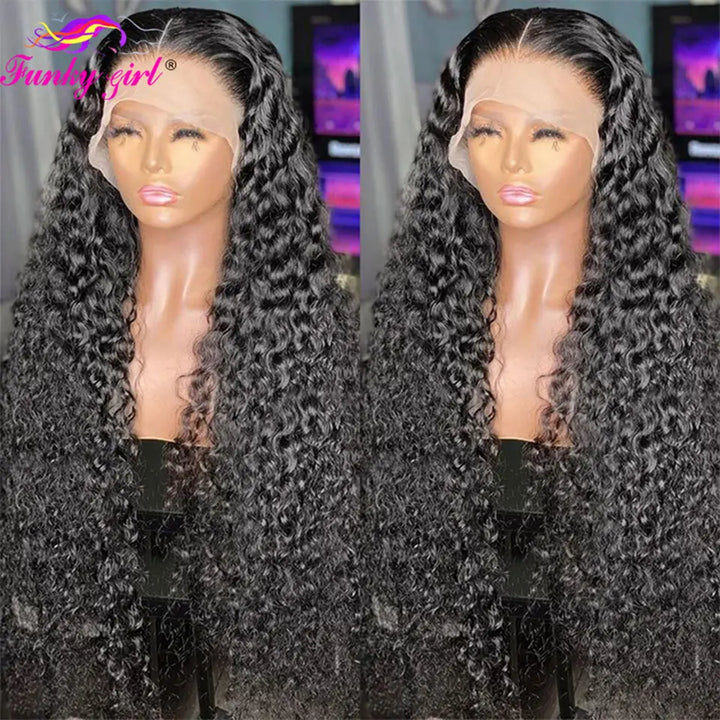 Water Wave Human Hair Wigs Brazilian Curly Lace Front Wig For Women 200% Density Remy Hair 13x4 13x6 Lace Frontal Deep Wave Wig