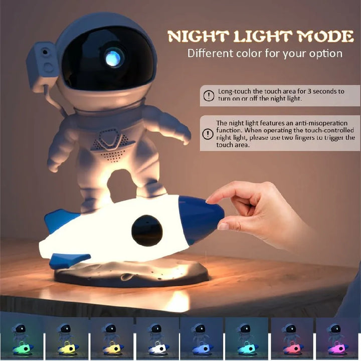 Galaxy Projector Rocket Astronaut – LED Night Light 5V for Bedroom or Gift