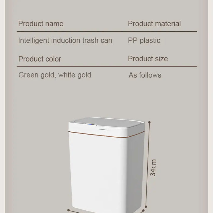 Smart Trash Can 15L – Auto Sensor & Self-Sealing Technology
