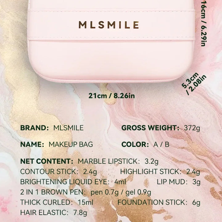 Face Makeup Set Portable Travel Size Lip Mud Mascara Blush Eyeliner Eyeshadow Contour Stick Highlighter Foundation Eyebrow Pen