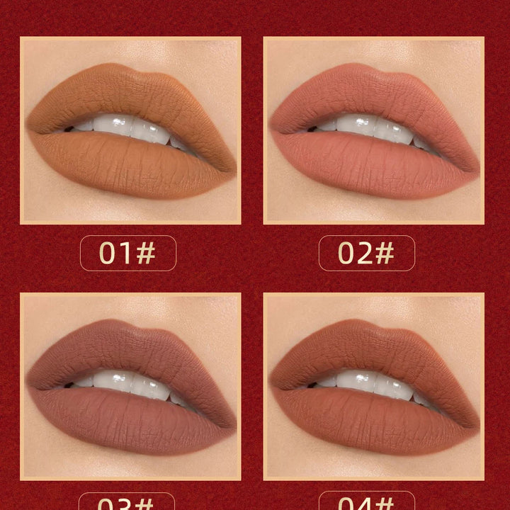 Lip-shaped lipstick seal Sip into makeup lazy blush lipstick Matte makeup effect Moisturizing lip gloss Waterproof non-stick cup