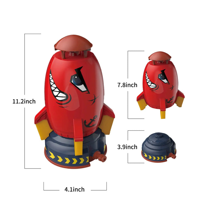 Cartoon Rocket Launcher Water Pressure Lift Sprinkler Ejection Lawn Waterfall Spray Game Summer Outdoor Interactive Toy