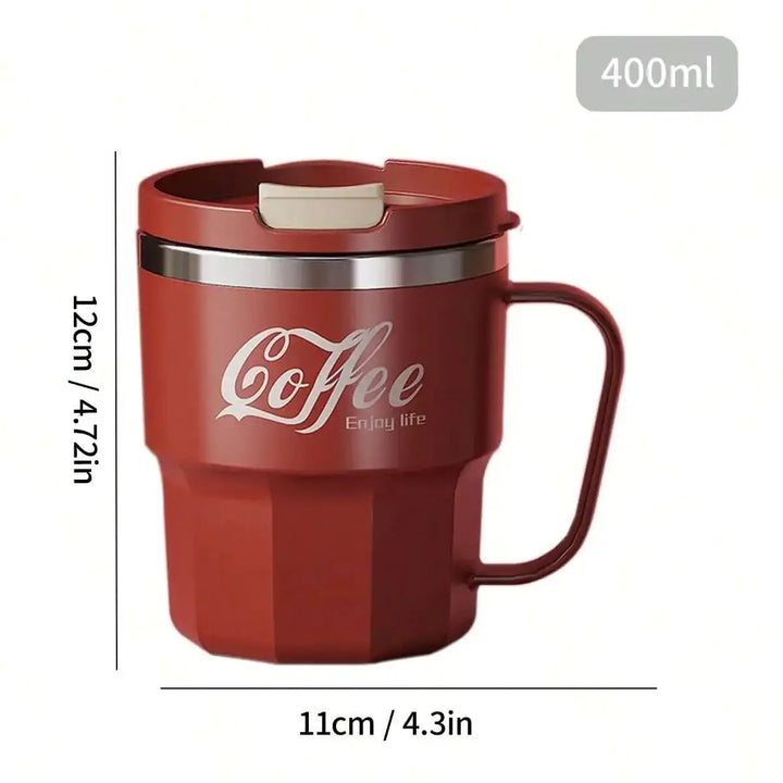 400/480ml Stainless Steel Thermal Cup with Lid and Handle – WORTHBUY