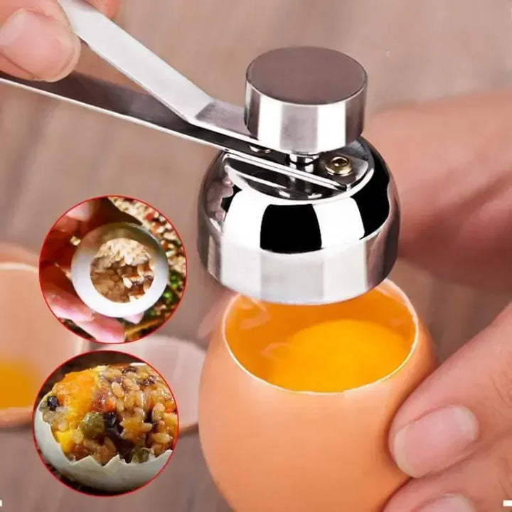 Stainless Steel Egg Top Cutter – Precision Egg Opener for Boiled or Raw Eggs | Kitchen Tool