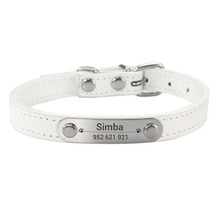 Custom Leather Collar for Dogs and Cats – Padded Comfort with Engraved Name & Phone Number