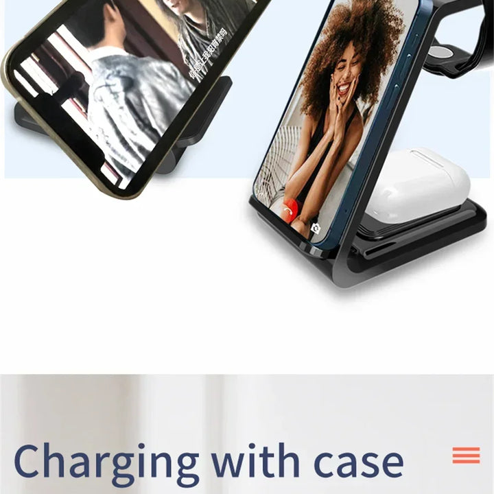 VIKEFON 30W Wireless Charger for iPhone – Type-C, Stand & Cable