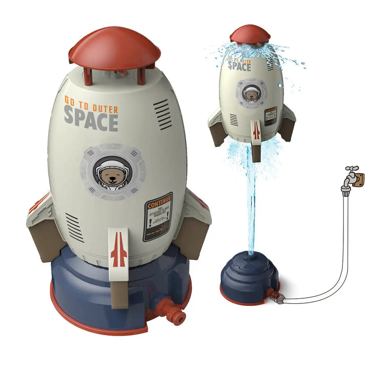 Cartoon Rocket Launcher Water Pressure Lift Sprinkler Ejection Lawn Waterfall Spray Game Summer Outdoor Interactive Toy
