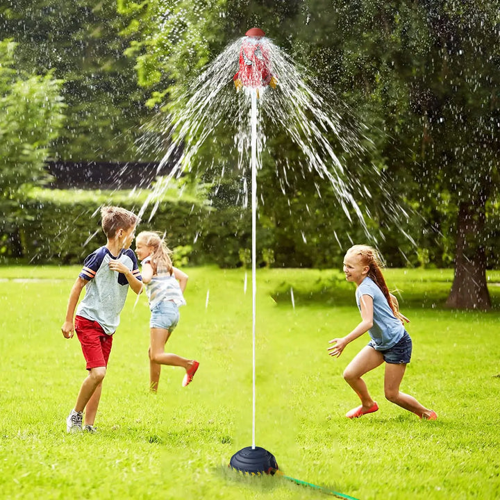 Cartoon Rocket Launcher Water Pressure Lift Sprinkler Ejection Lawn Waterfall Spray Game Summer Outdoor Interactive Toy