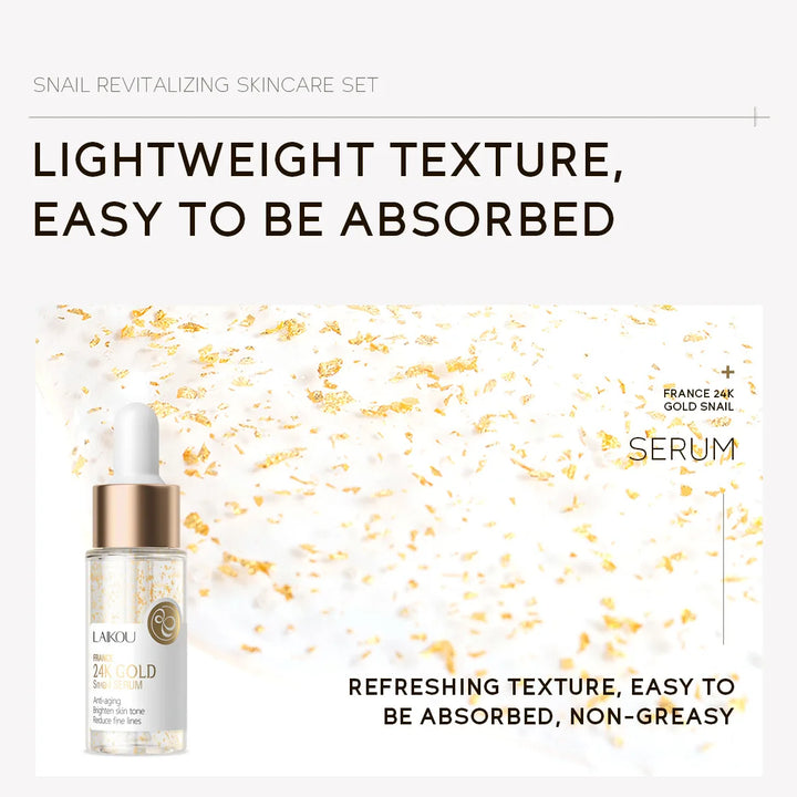 LAIKOU Revitalizing Skincare Set – Snail Moisturizing Cream | Unisex | Face Use | 3-Year Shelf Life