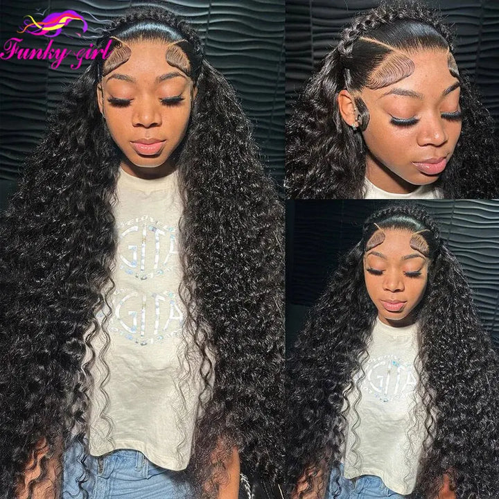 Water Wave Human Hair Wigs Brazilian Curly Lace Front Wig For Women 200% Density Remy Hair 13x4 13x6 Lace Frontal Deep Wave Wig