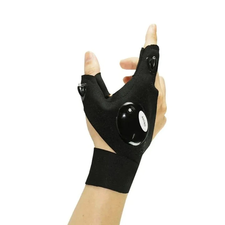LED Flashlight Gloves – Waterproof Fingerless Gloves for Running, Cycling, Fishing & Camping