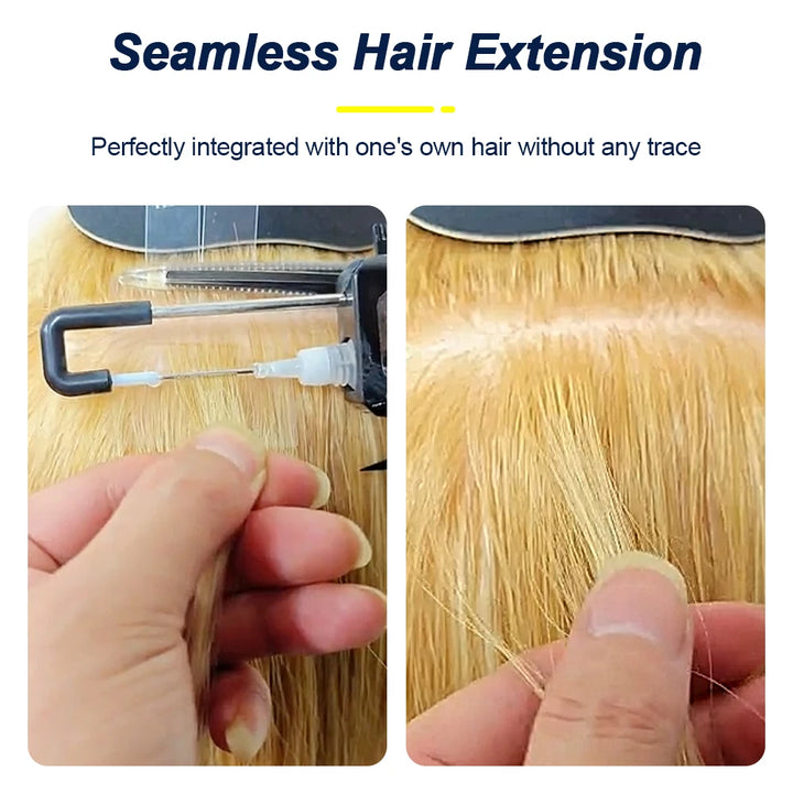 Comblinees Salon Grade Hair Extension Tool Set Fast Curing Agent for Comb Line System No Trace Extensions Easy Application Kits