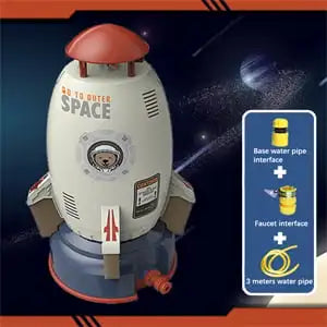 Cartoon Rocket Launcher Water Pressure Lift Sprinkler Ejection Lawn Waterfall Spray Game Summer Outdoor Interactive Toy