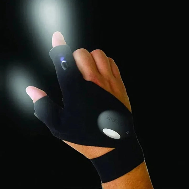 LED Flashlight Gloves – Waterproof Fingerless Gloves for Running, Cycling, Fishing & Camping