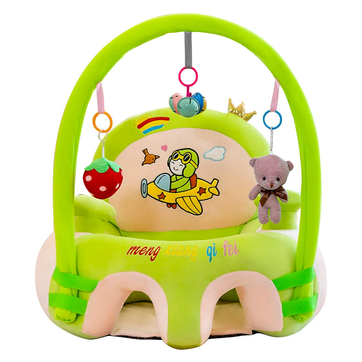Cartoon Infant Learning Sit Sofa Skin Plush Support Feeding Chair Without Cotton