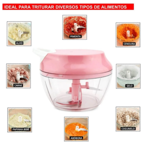 Manual Mini Food Chopper – 3 Stainless Steel Blades