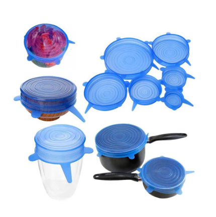 6-Piece Reusable Silicone Stretch Lid Set – BPA-Free & Eco-Friendly