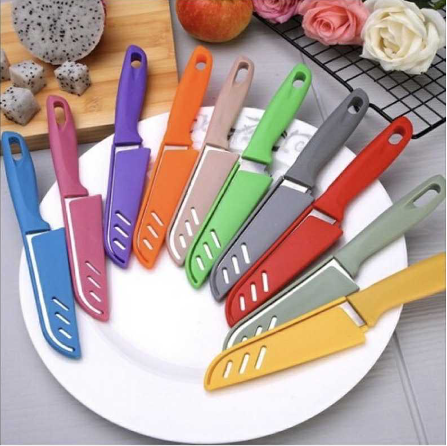 Stainless Steel Knife with Protective Sheath – Assorted Colors