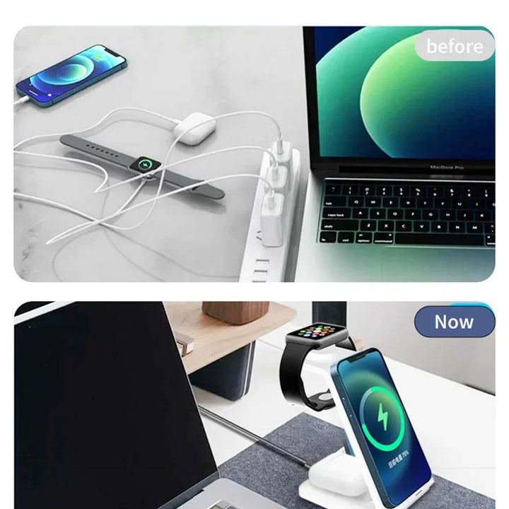 VIKEFON 30W Wireless Charger for iPhone – Type-C, Stand & Cable