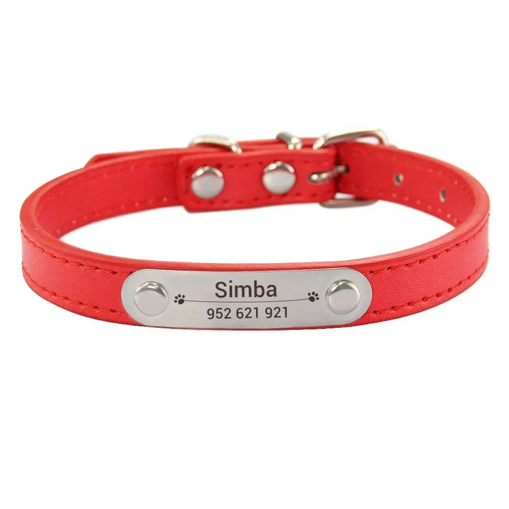 Custom Leather Collar for Dogs and Cats – Padded Comfort with Engraved Name & Phone Number