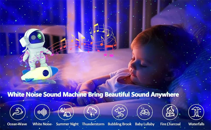 Galaxy Projector Rocket Astronaut – LED Night Light 5V for Bedroom or Gift