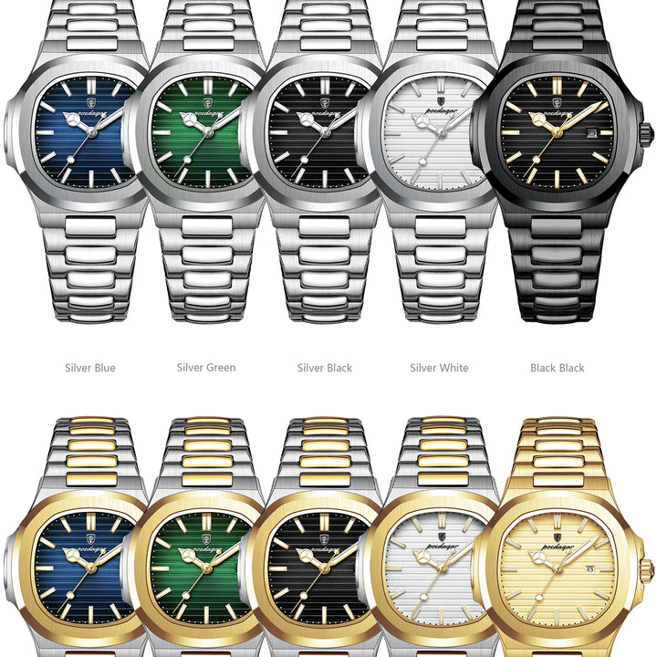 POEDAGAR Luxury Casual Quartz Watch | Waterproof, Luminous Hands, Stainless Steel Band