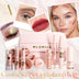 Face Makeup Set Portable Travel Size Lip Mud Mascara Blush Eyeliner Eyeshadow Contour Stick Highlighter Foundation Eyebrow Pen