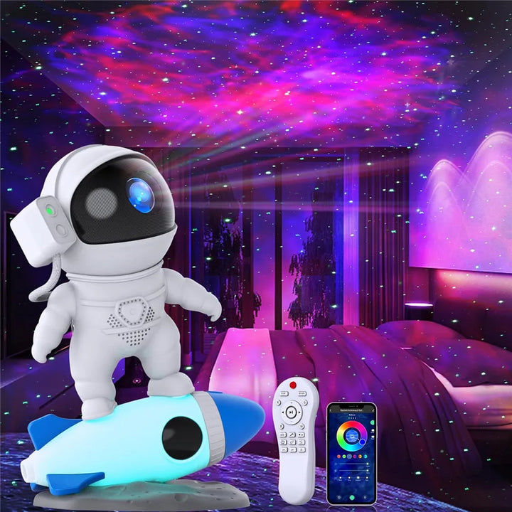 Galaxy Projector Rocket Astronaut – LED Night Light 5V for Bedroom or Gift