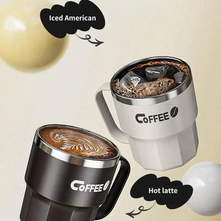 400/480ml Stainless Steel Thermal Cup with Lid and Handle – WORTHBUY