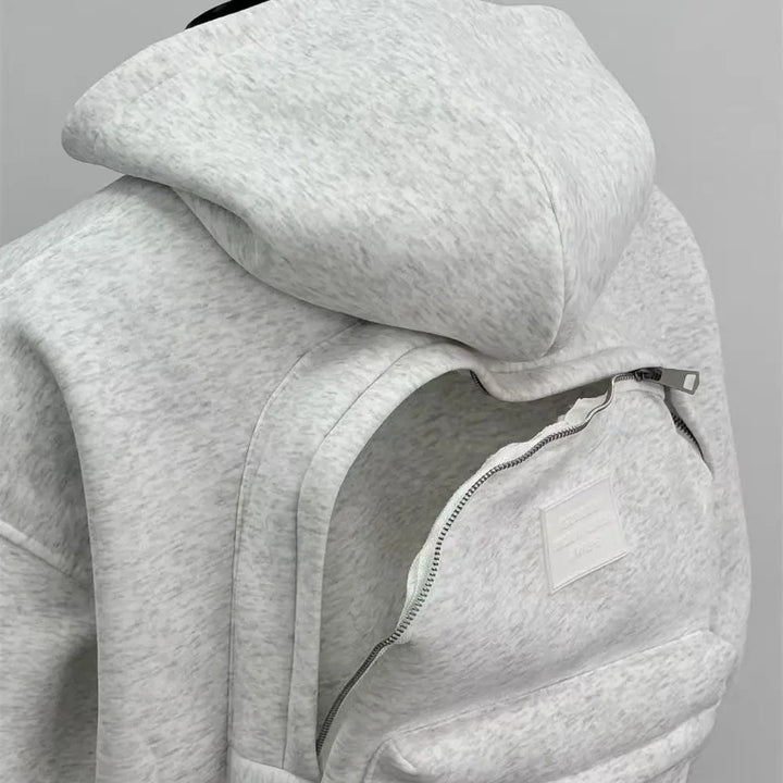Spring Autumn New Men's American Heavy-duty Hoodie Zipper Backpack Bag Design Sweatshirt Men Women Jacket Hooded For Male Coats