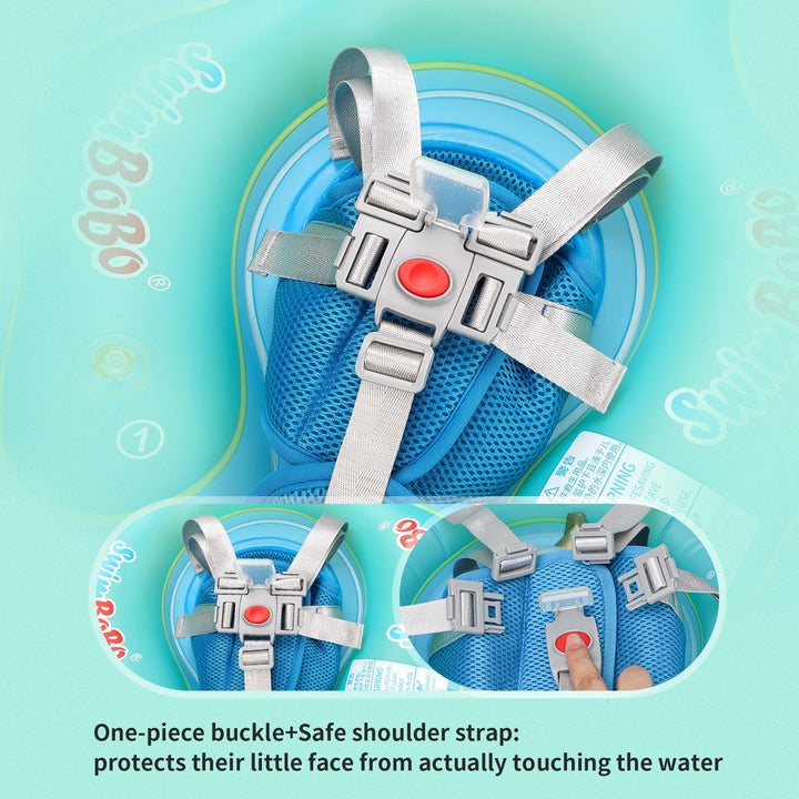 Swimbobo New Upgrade Baby Swimming Pool Float With Canopy Inflatable Infant Floating Ring Kids Swim Circle Bathing Summer Toys