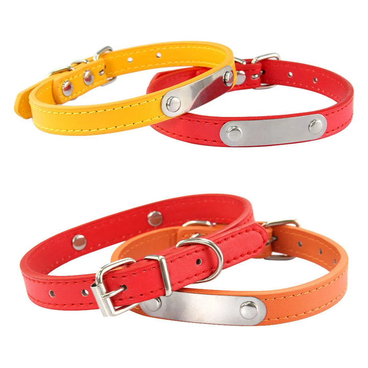 Custom Leather Collar for Dogs and Cats – Padded Comfort with Engraved Name & Phone Number
