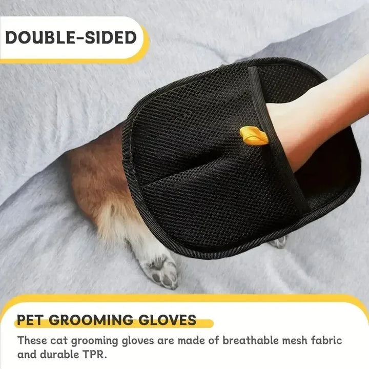 Multi Surface Pet Hair Remover New Grooming Gloves with Static Brush for Dog Cat Sofa Carpet Clothes Dusting Cleaning Tool‌