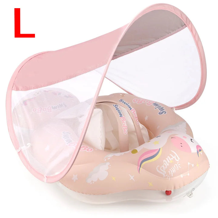 Baby Swimming Float With Canopy Inflatable Infant Ring Kids Pool Accessories Circle Bathing Summer Toys