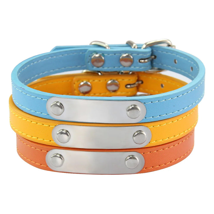 Custom Leather Collar for Dogs and Cats – Padded Comfort with Engraved Name & Phone Number