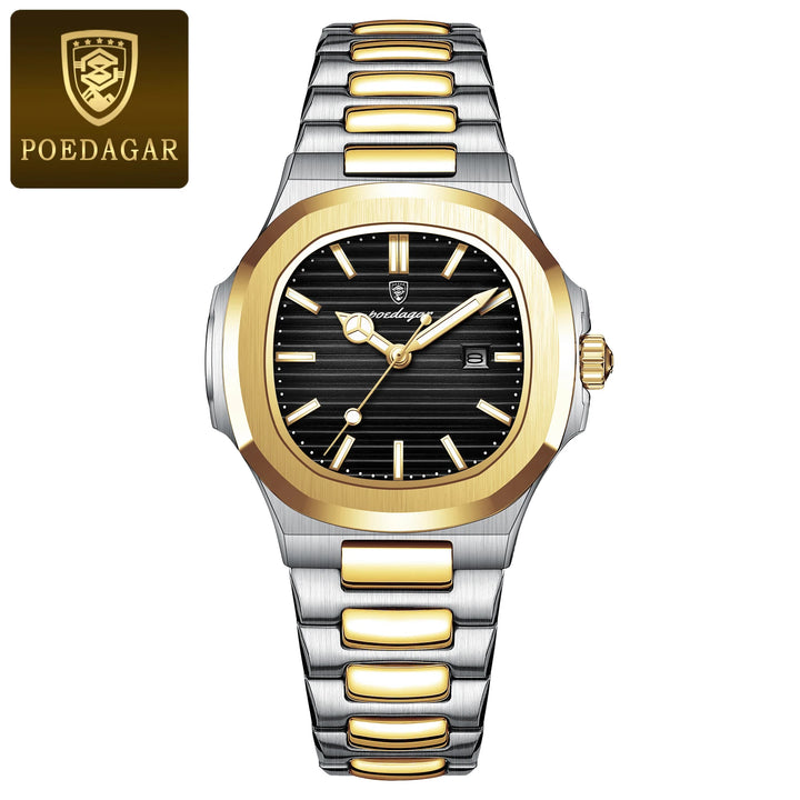 POEDAGAR Luxury Casual Quartz Watch | Waterproof, Luminous Hands, Stainless Steel Band